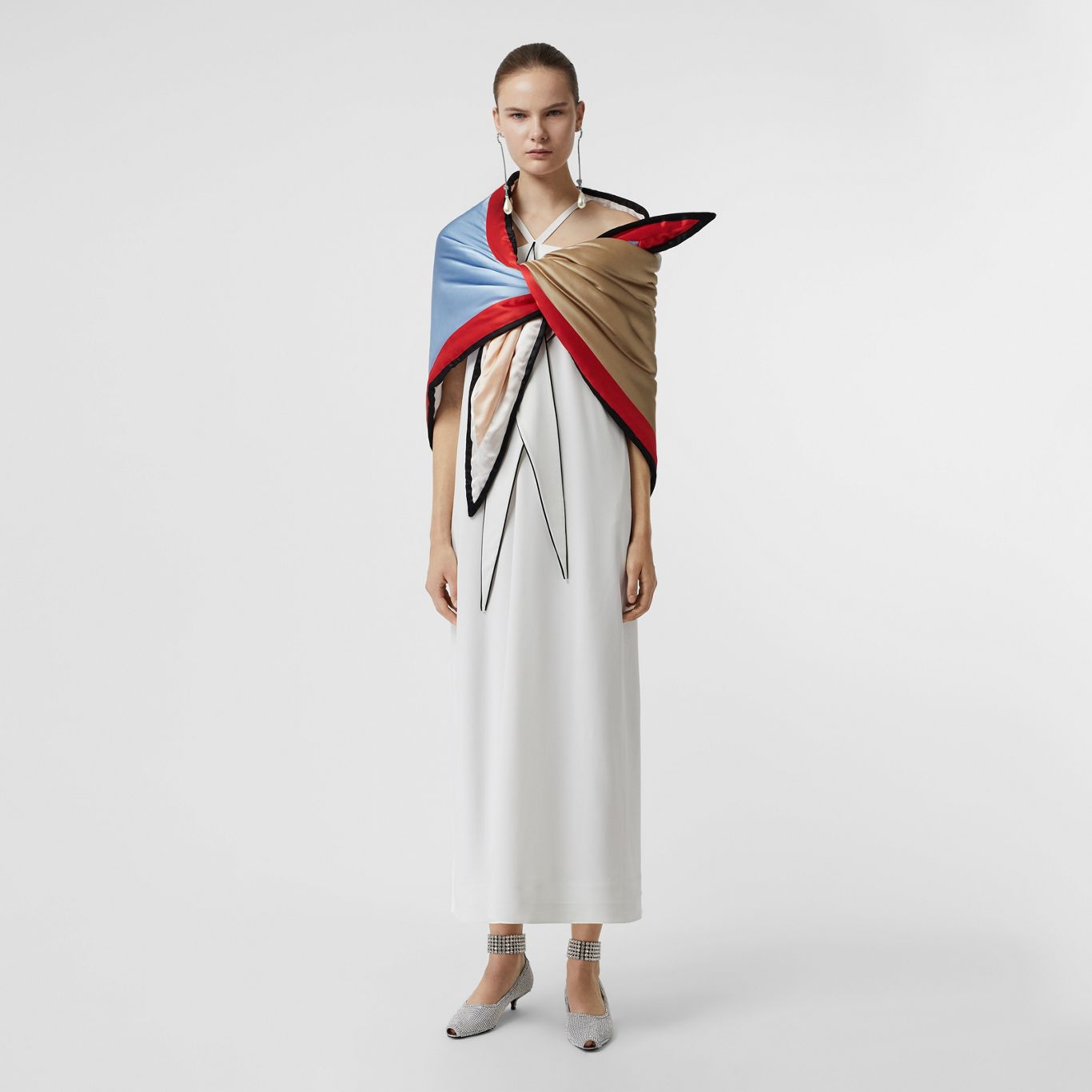 Colour Block Silk Puffer Bandana